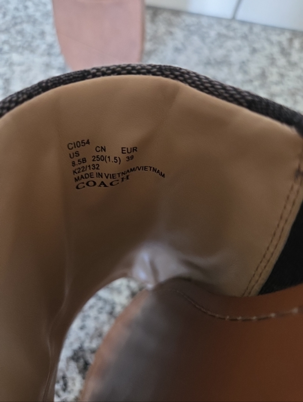 Coach Hazel Gray Signature Slide Sandals with Tan Footbed - Picture 6 of 6